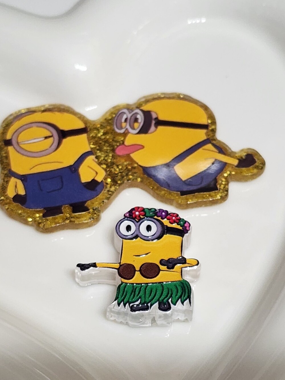 Yellow Guys Funny Flatback Focal Bead Min Badge Keychain Bag Clip Magnet Craft